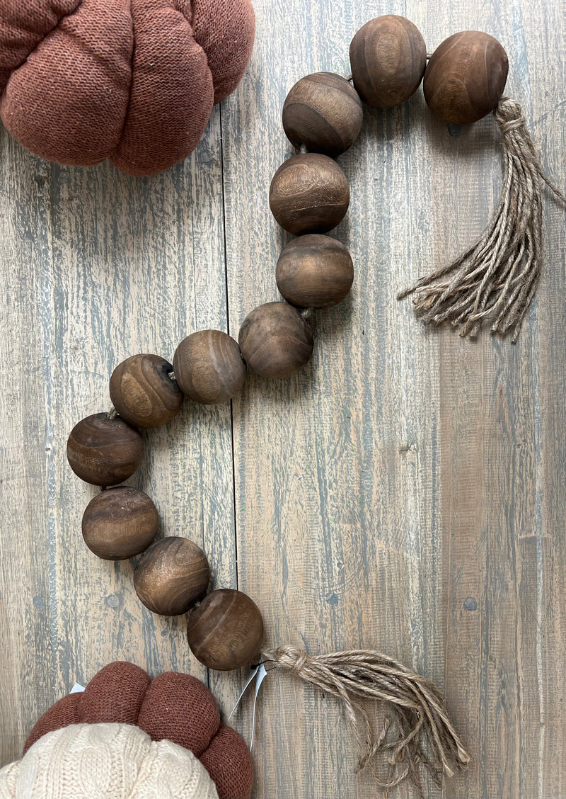 Large Wood Bead Garland