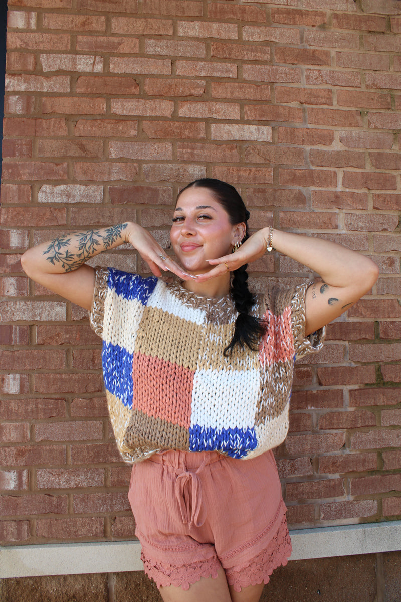 Keeping It In Check Chunky Knit