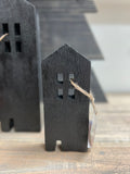 8" Wood House Decor - Black