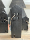 12" Wood House Decor - Black