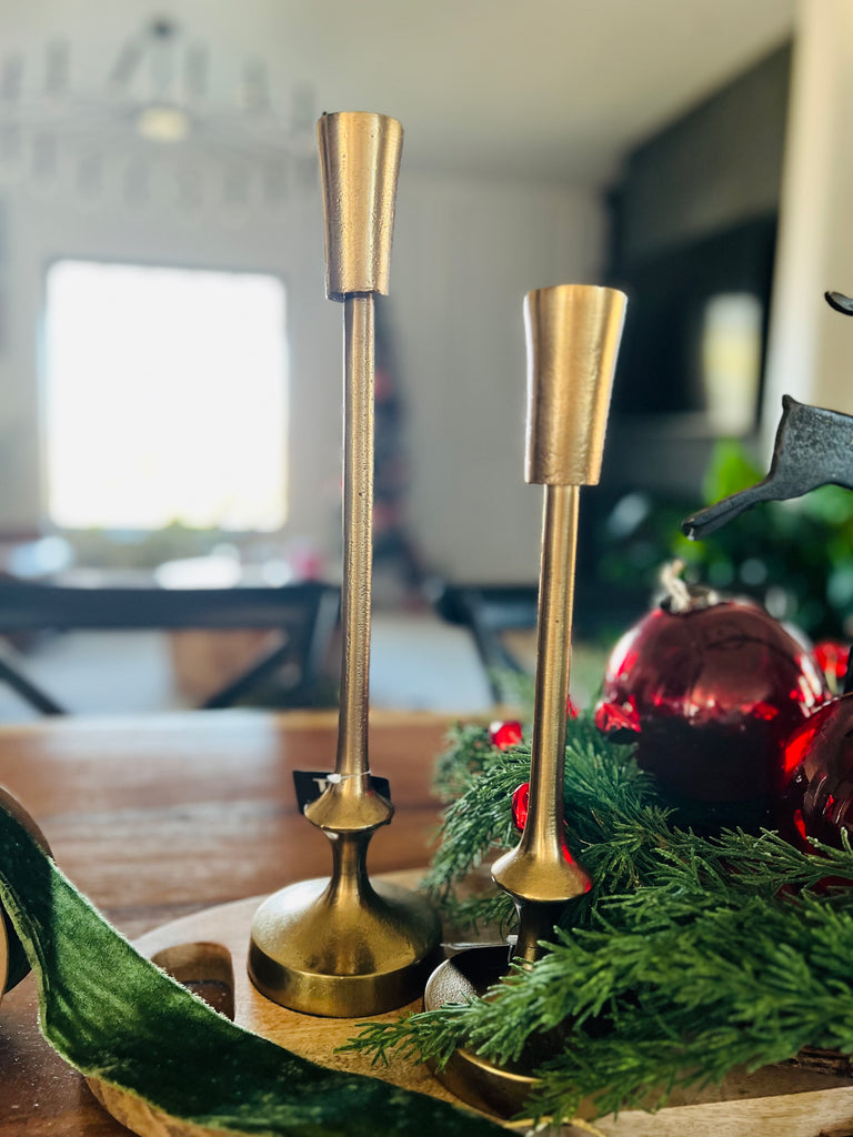 Gold Finish Candle Pillars