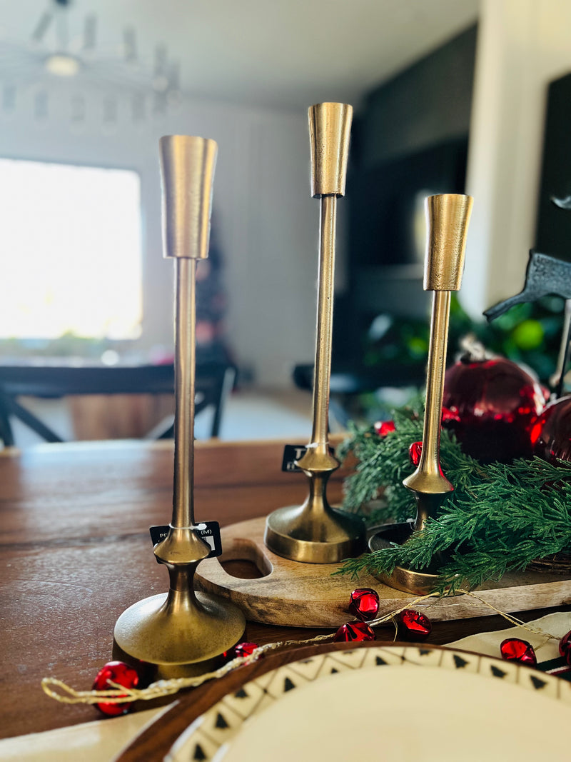 Gold Finish Candle Pillars