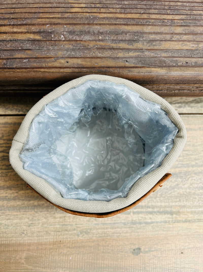 5.5" Canvas Pot Cover + Plastic Lining