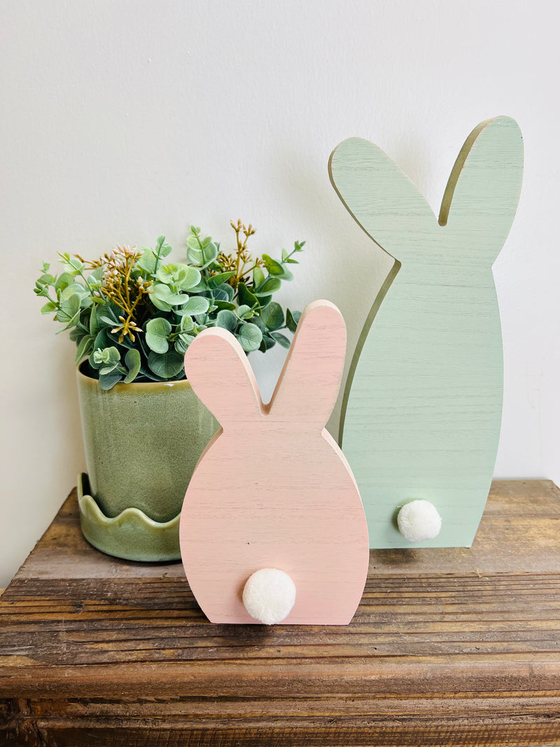 6" Pink Wash Pom Bunny