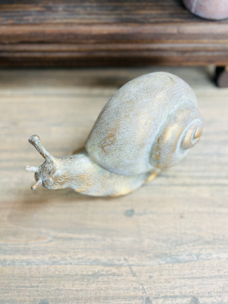 8.5" Gold Wash Garden Snail