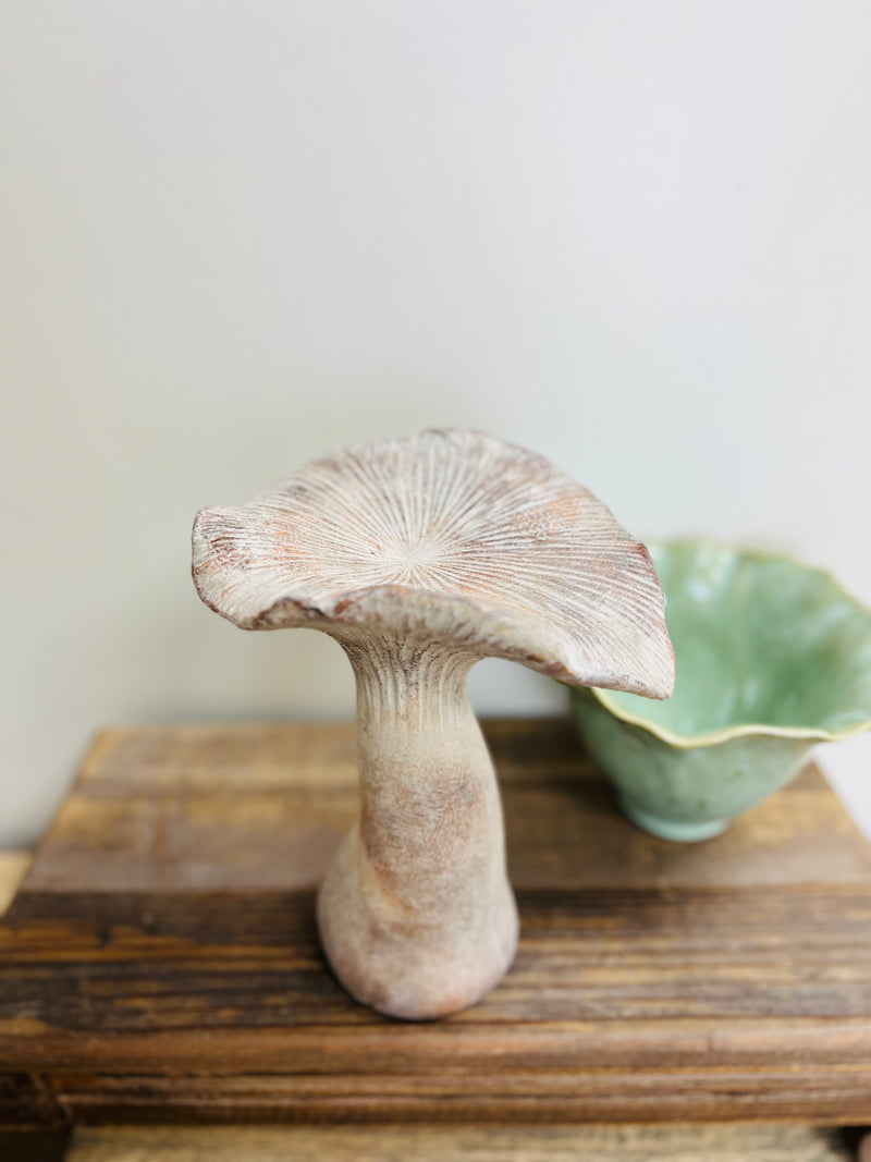 9" Cement Garden Mushroom