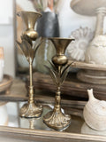 Antique Bronze Botanical Candle Holder