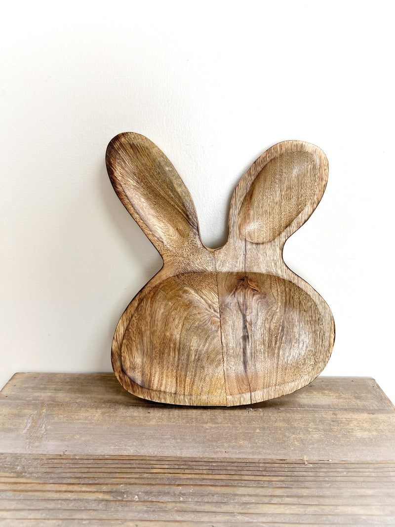 11" Mango Wood Rabbit Tray
