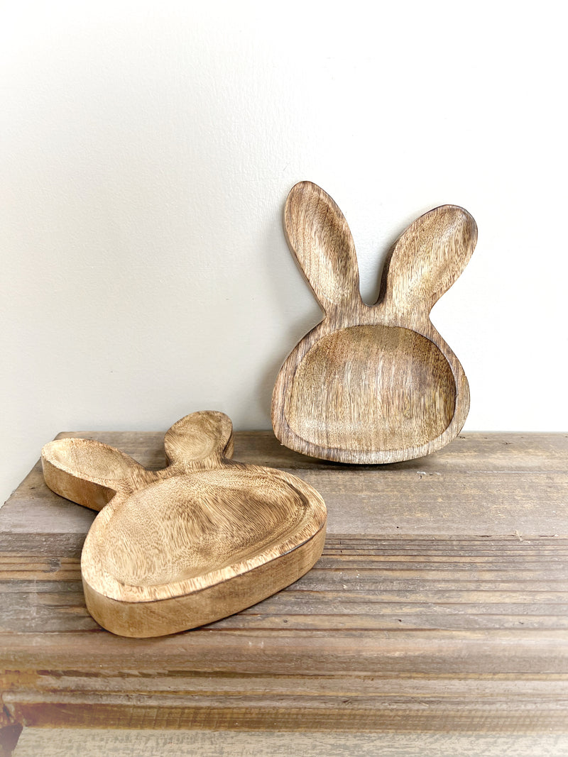 7" Mango Wood Rabbit Tray