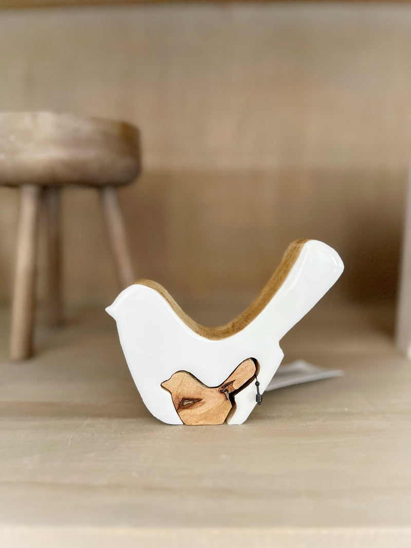 4" Wood Bird Puzzle Block