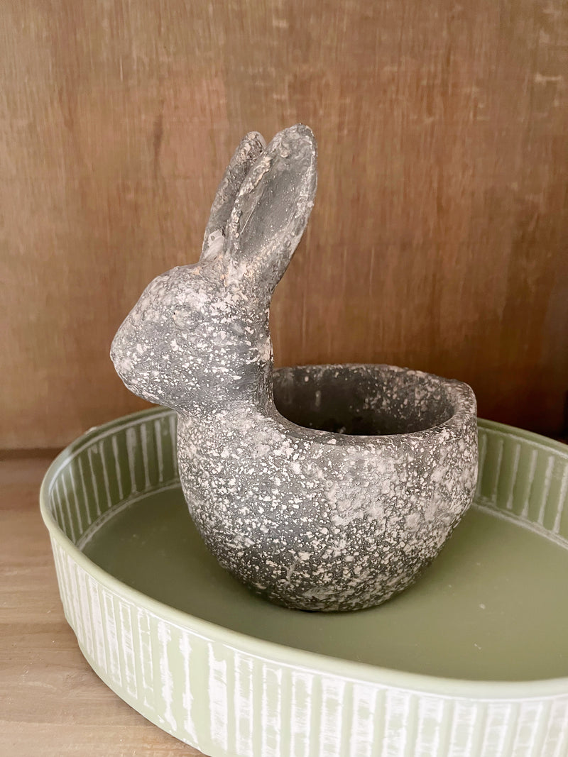 8.75" Stonewash Bunny Planter