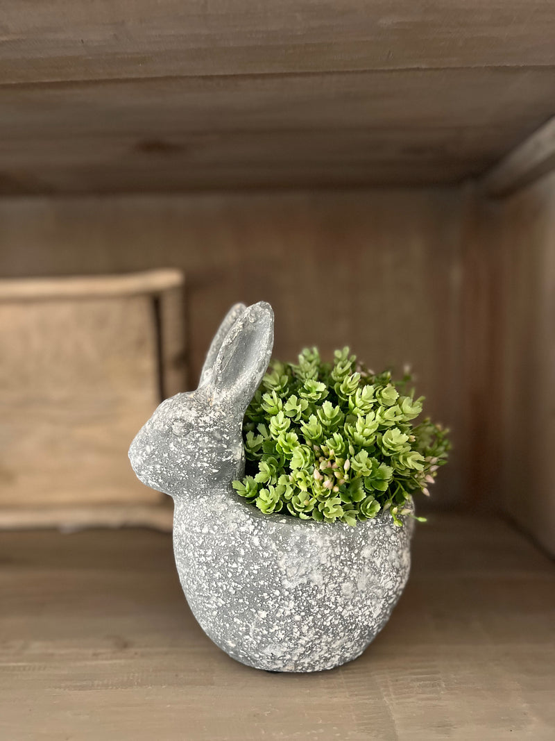 8.75" Stonewash Bunny Planter