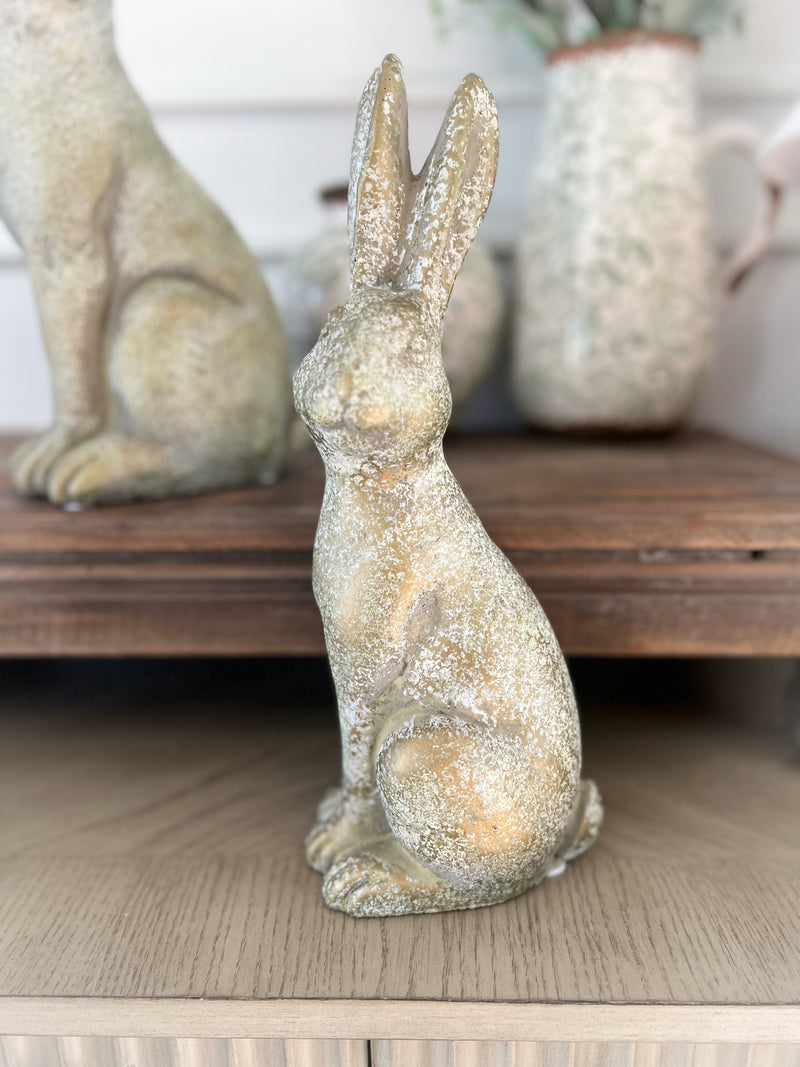 12" Weathered Cement Rabbit