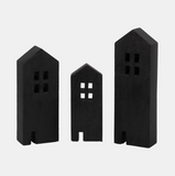 10" Wood House Decor - Black