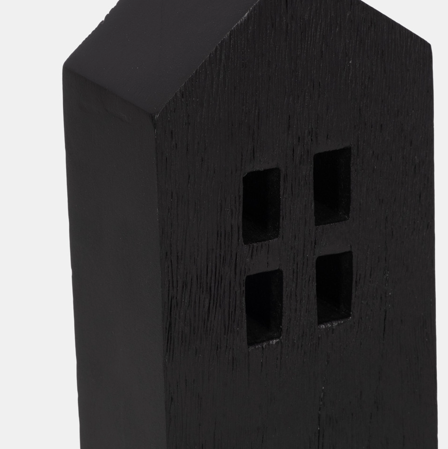 10" Wood House Decor - Black