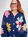 Fit to Knit Flower Cardigan