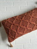 24” x 12” Cotton Lumbar Pillow - Rust