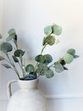 28" Frosted Eucalyptus Spray - Green/White