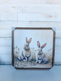 16" x 16" Neutral Two Rabbits