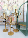 Gold Bow Candle Holders