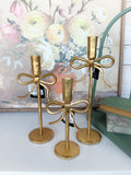 Gold Bow Candle Holders