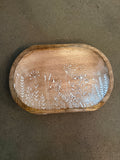 Flower Carved Wood Plate