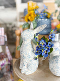 9.5" Blue Floral Dolomite Bunny