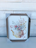 8" x 10" Spring Garden Yellow Teapot Floral