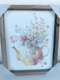 8" x 10" Spring Garden Yellow Teapot Floral