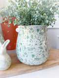 Ceramic Rustic Pattern Easter Planter
