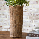 12.5" Basket Weave Cement Planter