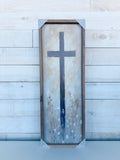 12" x 36" Cross With Flowers