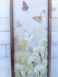 8" x 24" Butterflies One White