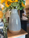 14” Crackled Ceramic Round Vase