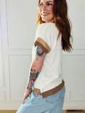 Ribbed Cap Sleeve Colorblock