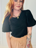Eyelet Puff Sleeve Top
