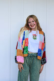 Chunky Knit Rainbow Cardigan