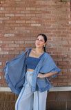 Baylee Washed Denim Ruffle Cardigan