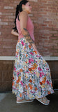 Wildflower Print Maxi Skirt