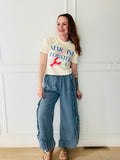 Ruffle Boho Pant - Denim