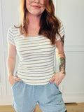 Stripped Ribbed Tee