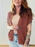 Crochet Knit Cap Sleeve Sweater
