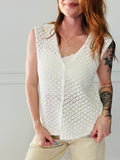 Crochet Knit Button Tank