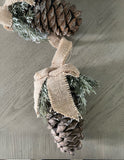 9" Pinecone With Burlap Hanger