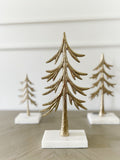 10.25" Gold Metal Tree On Marble Base