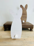 Large White Wash Pom Bunny