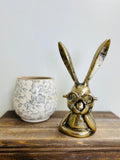 10" Brass Bunny + Glasses