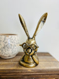 10" Brass Bunny + Glasses