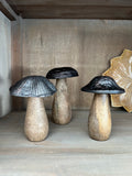 Wood + Metal Mushroom Statue