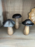 Wood + Metal Mushroom Statue